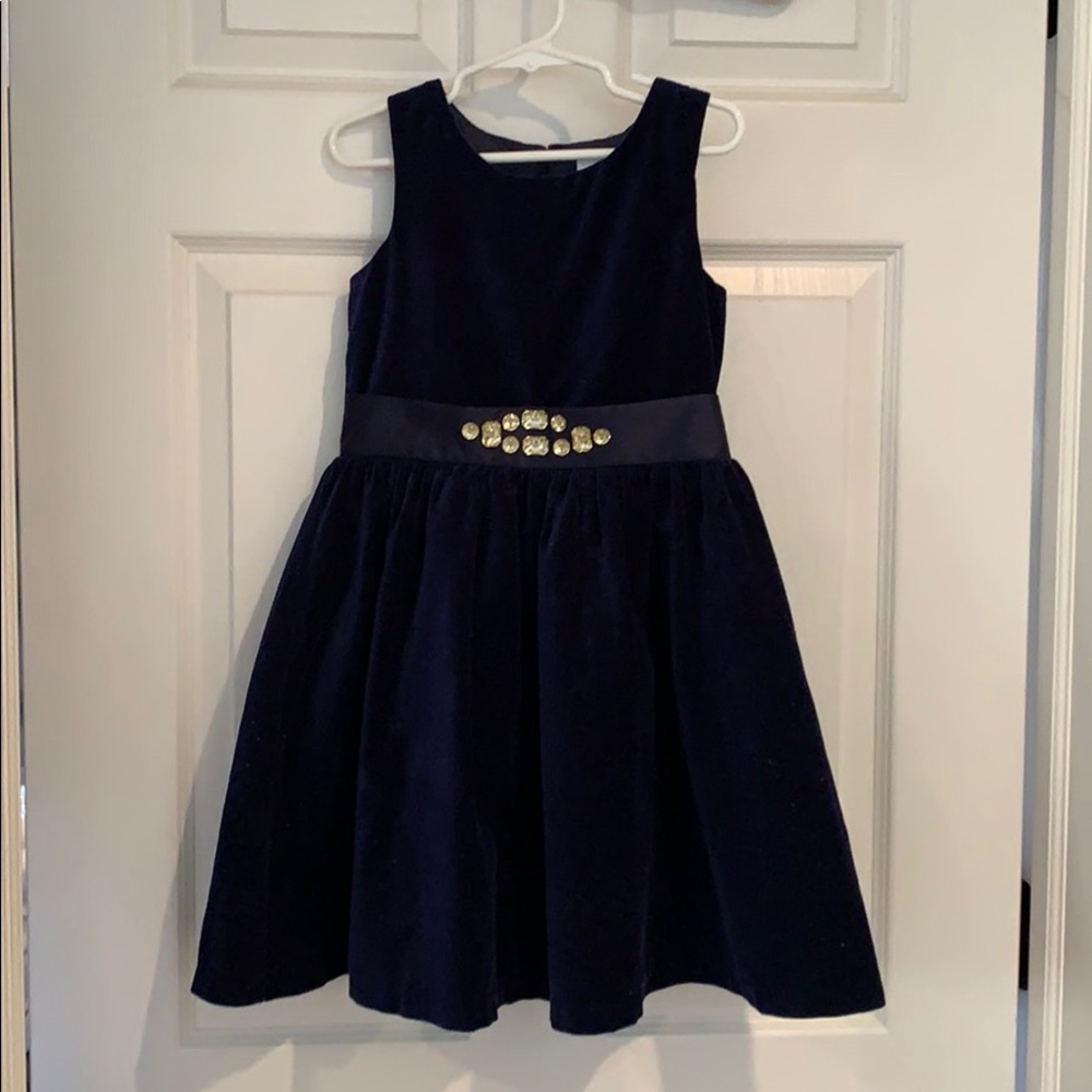 Navy velvet dress